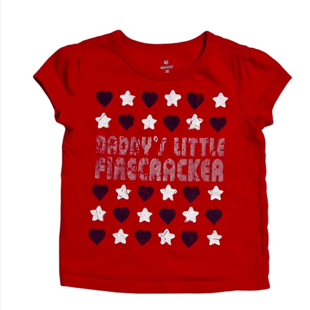 Old Navy 4th of July Themed TShirt Kids Size 3T Red White Blue